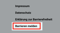 Screenshoot vom Footer Barriere melden